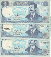 Iraq 100 Dinars 1994 Saddam Hussein 3 Pieces Paper UNC - Iraq