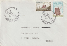 9-Tematica Saluti Da "Italia Nel Mondo": Francia 1975-Bollo Speciale  Con Cartina Geografica. - Souvenir De...