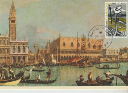 12-Tematica Saluti Da "Italia Nel Mondo": Tunisia 1973- Venezia + Artista Canaletto-Cartolina Maximum - Souvenir De...