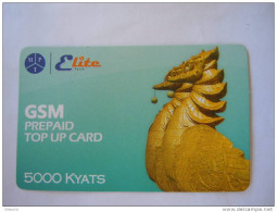 Myanmar Birmanie Burma Birma Hinta (bird) Elite Tech 5000 Kyats Mobile GSM Prepaid TOP UP Card EXP: 20.06.2013 - Myanmar