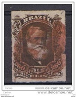 BRASILE:  1878  PEDRO  II° -  260 R. BRUNO  US. -  ANNULLO  ROSSO  -  YV/TELL. 43 - Usati