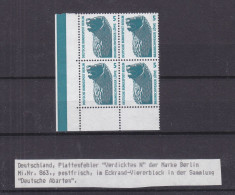 Allemagne - Berlin - Michel 863 ** - Variété - Bloc De 4 - " N " De Berlin Plus épais - - Variedades Y Curiosidades