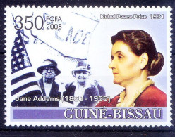 Guinea Bissau 2008 MNH, Jane Adams, 1st US Women, Nobel Peace Prize 1931 - Prix Nobel