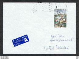 SWEDEN: 1994 PRIORITY COVERT WITH EUROPA CEPT 5 K. 50 (1823) - TO GERMANY - Storia Postale