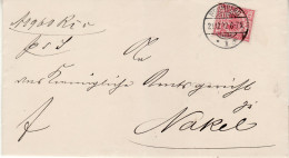 POLAND / GERMAN ANNEXATION 1892  LETTER  SENT FROM  BYDGOSZCZ / BROMBERG / TO  NAKŁO / NAKEL / - Lettres & Documents