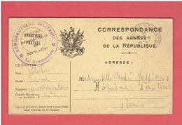 AERONAUTIQUE MILITAIRE GUERRE 1914 1918 SAINT CYR AVIATION CORRESPONDANCE DES ARMEES EN FRANCHISE - Aviazione