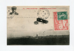 !!! MEETING, CPA DE PORT AVIATION AVEC PORTE TIMBRE GRANDE QUINZAINE DE PARIS DU 3 AU 17 OCTOBRE 1909 ET OBLIT SPECIALE - Lettere