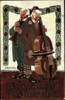 Artiste CPA Sobainsky, Wrocław Breslau Schlesien, Breslauer Festwoche 1909, Cello Und Flöten Spieler - Schlesien
