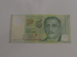 Banknote - Singapore $5 Dollars Portrait Series Repeater Lucky Number 6AH-211111 (#223) - Singapour