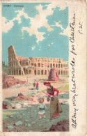 ITALIE - Roma - Colosseo - Colorisé - Animé - Carte Postale Ancienne - Colosseo