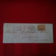 LETTRE SEDAN POUR LACHAPELLE PETIT CHIFFRE CACHET APRES LE DEPART - 1849-1876: Klassieke Periode