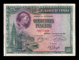 España Spain 500 Pesetas Cardenal Cisneros 1928 Pick 77 Numeración Baja Mbc+ Vf+ - 500 Pesetas