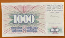 Bosnia, 1000 Dinara 1994 UNC, Pick-46b, Large Serial Numbers - Bosnie-Herzegovine