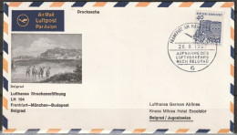 BRD Flugpost / Erstflug LH 194 Boeing 727 Frankfurt - Belgrad  26.8.1967 Ankunftstempel 26.8.67 ( FP 90) - Premiers Vols