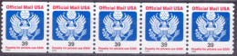 Stati Uniti Servizi 2006 UnN°130  39c Emesso In Bobine X 5 MNH/** - Roulettes