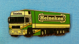 1 PIN'S // ** TRANSPORTS BIÈRE " HEINEKEN " SEMI-REMORQUE " MAN " **   - Bierpins