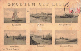 [-10%] BELGIQUE - Lille - Groeten Uit Lillo - De Haaven - Embarcadère - Multivues - Carte Postale Ancienne - Lille
