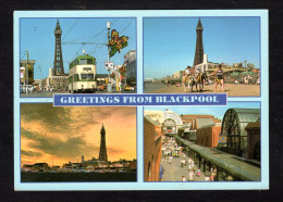 Angleterre - Greetings From BLACKPOOL - Vues Diverses - Multi View - Tramway - Blackpool