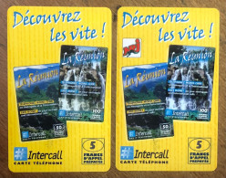 RÉUNION NRJ 2 CARTES INTERCALL PREPAID PREPAYÉE CALLING CARD NO TELECARTE PHONECOTE TELEFONKARTE SCHEDA PHONECARD - Reunión