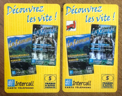 RÉUNION NRJ 2 CARTES INTERCALL PREPAID PREPAYÉE CALLING CARD NO TELECARTE PHONECOTE TELEFONKARTE SCHEDA PHONECARD - Réunion