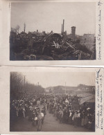 Neuville Sur Saône 2 Cartes Photo Funérailles Des 11 Victimes De L'explosion De L'Usine Badisch Aniline Catastrophe 1917 - Neuville Sur Saone