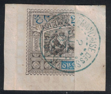 OBOCK - N°54a - DEMI TIMBRE GAUCHE A 25c SUR FRAGMENT DE LETTRE - COTE 45€ . - Usati