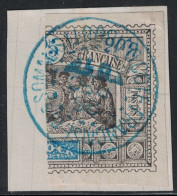 OBOCK - N°54a - DEMI TIMBRE DROITE A 25c SUR FRAGMENT DE LETTRE - COTE 40€ . - Usati