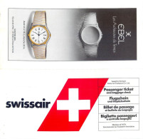 Swissair Passenger Ticket And Baggage Check - Tickets
