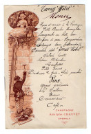 VP22.337 - Ancien Menu Du ¨ TERRASS HOTEL ¨ Champagne Adolphe CHAUVET à EPERNAY - Editeur : E. PLANTET à AY - Menükarten