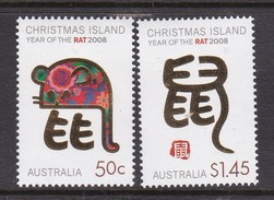 Christmas Island SG 631-632 2008 Chinese New Year, Year Of The Rat Mint Never Hinged Set - Christmas Island
