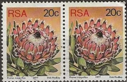 SOUTH AFRICA 1977 Succulents - 20c. - Protea Magnifica FU PAIR - Usados