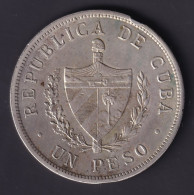 Cuba 1 Peso 1934 Km 15.2 Silver - Kuba