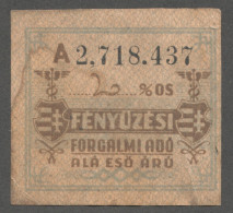 Hungary 1947 - Luxury Revenue Fiscal VAT Tax Stamp - Kossuth COAT Of ARMS - Label / Caduceus Greek Mythology - Fiscali