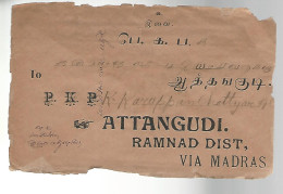 51950 ) Cover India Postmark Attangud Ramnad 1926 - Sobres