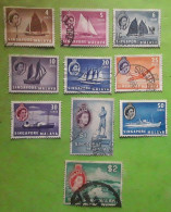 SINGAPORE SINGAPOUR Malaya 1955 Queen Elisabeth II, 10 Timbres  Ship Jet Entre Yvert No 30 - 41 , Obl TB - Singapour (...-1959)