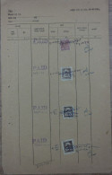 Indien Dokument Von Ca. 1950 Mit Sieben Gebührenmarken/Steuermarken - Covers & Documents