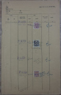 Indien Dokument Von Ca. 1950 Mit Sieben Gebührenmarken/Steuermarken - Lettres & Documents