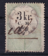 AUSTRIA 1854 - Canceled - Stempelmarke Der 1. Ausgabe C.M. - 3kr - Steuermarken