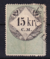 AUSTRIA 1854 - Canceled - Stempelmarke Der 1. Ausgabe C.M. - 15kr - Fiscales