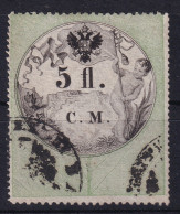 AUSTRIA 1854 - Canceled - Stempelmarke Der 1. Ausgabe C.M. - 5fl - Steuermarken