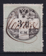 AUSTRIA 1854 - Canceled - Stempelmarke Der 1. Ausgabe C.M. - 3fl - Steuermarken