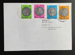 Luxemburg 1986 Münzen Mi. 1143 - 1146 Gestempelt/o Auf Brief - Storia Postale