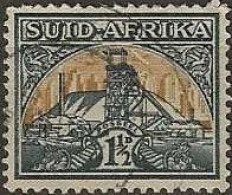SOUTH AFRICA 1941 Gold Mine - 1½d. - Green And Buff FU (Suid-Afrika) - Used Stamps
