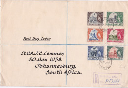 1954 BASUTOLAND Queen Elizabeth Ll FDC ½d 1d 2d 3d 4½d 6d Stamps Postmark Maseru - 1933-1964 Colonie Britannique