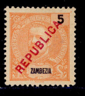 ! ! Zambezia - 1917 King Carlos Local Republica 5 R - Af. 91 - MH (TX 311) - Zambezia