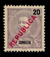 ! ! Zambezia - 1917 King Carlos Local Republica 20 R - Af. 94 - MH (TX 314) - Zambezia