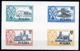 POLOGNE < ESSAI Yvert N° 767 769 773 775 < ACIERIE LENINE + MINE De CHARBON + NAVIRE + CHATEAU - Wzor Spécimen Modèle - Variedades & Curiosidades