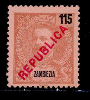 ! ! Zambezia - 1917 King Carlos Local Republica 115 R - Af. 97 - No Gum - Sambesi (Zambezi)