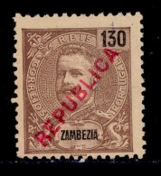 ! ! Zambezia - 1917 King Carlos Local Republica 130 R - Af. 98 - No Gum - Zambèze