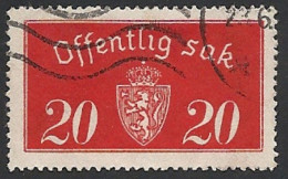 Norwegen Dienstm. 1933, Mi.-Nr. 14 I, Gestempelt - Oficiales